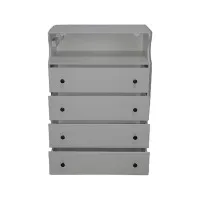 Czy mogę znaleźć szafkę biurową z 6 szufladami i lustrzanym wykończeniem?